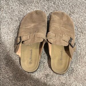 Mixxmade Brown Suede Slip-On Clogs